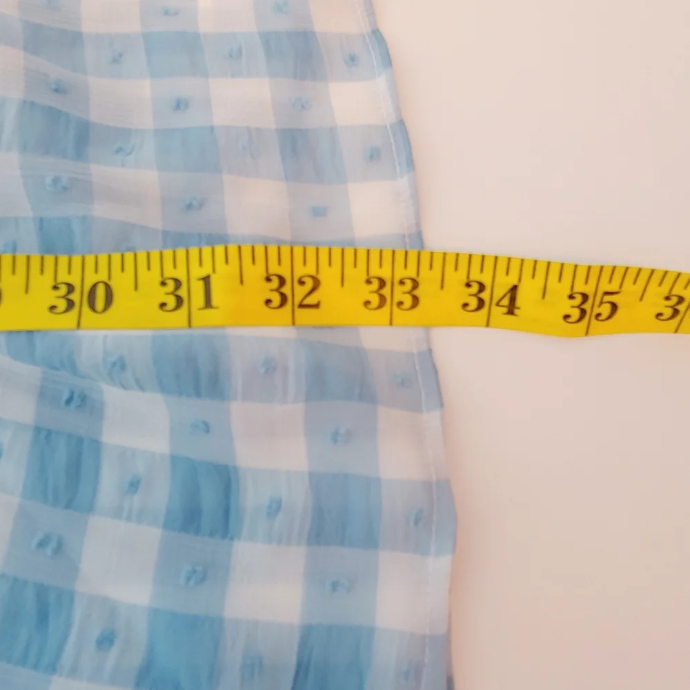 TOPSHOP Gingham Smocked Tiered Midi Skirt SZ 8‎